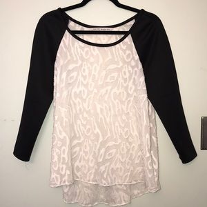RACHEL Rachel Roy Animal and Neoprene Top